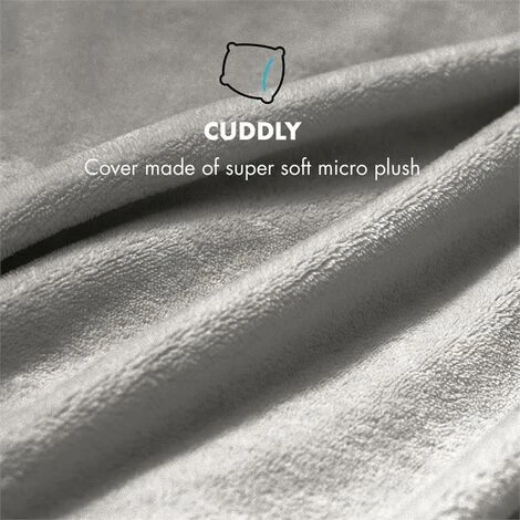 Klarstein Dr. Watson Heatzone L Cuscino Riscaldante 100W 65x40cm MicroPlush Grigio - immagine 5