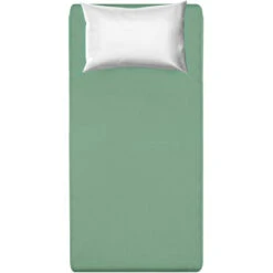 Lenzuolo Con Angoli Basik Verde In Cotone