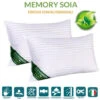 EVERGREENWEB - Cuscino Letto In MEMORY FOAM E Oli Essenziali Di SOIA 40x70 Alto 12 Cm, Imbottitura Con Fiocchi 100% Schiuma A Memoria CERVICALE, Fodera Bianca Antiacaro, Guanciale Per Dormire, OFFERTA