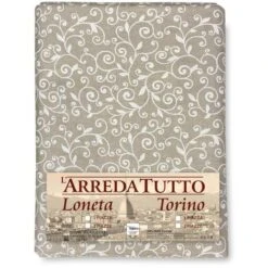 TELO ARREDO COPRITUTTO GRAN FOULARD COPRILETTO COPRIDIVANO TESSUTO DORY ARABESCO BIANCO 1 PIAZZA