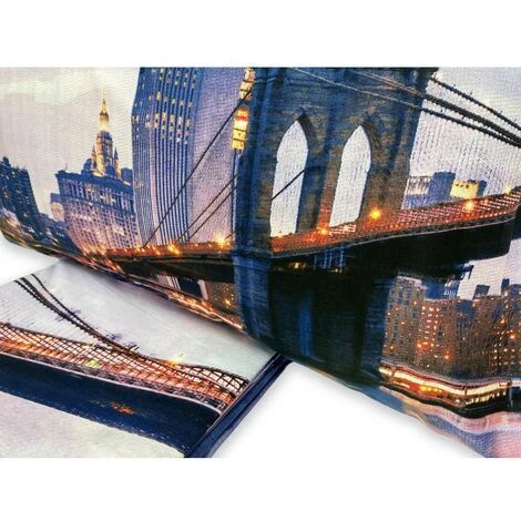 COMPLETO LENZUOLO COPRILETTO Stampa DIGITALE COPRILETTO NEW YORK Con Sacco KEEP MATRIMONIALE 2 Piazze - immagine 5