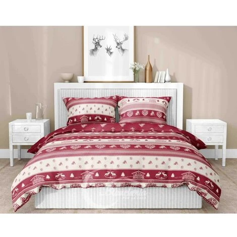 COMPLETO Lenzuolo TIROLESE Dis. TIROLO In Puro Cotone Made In Italy Una Piazza - immagine 3