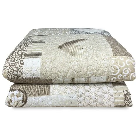 COPRILETTO Trapuntato ART CUORE TIROLESE Beige 1 PIAZZA - immagine 3
