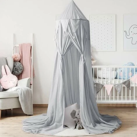 Letto A Baldacchino Per Bambini Letto A Baldacchino Per Bambini Culla In Chiffon Zanzariera Decorativa Per Spogliatoio Per Bambini Sala Da Lettura Per Giochi All'aperto All'aperto (grigio) - immagine 2