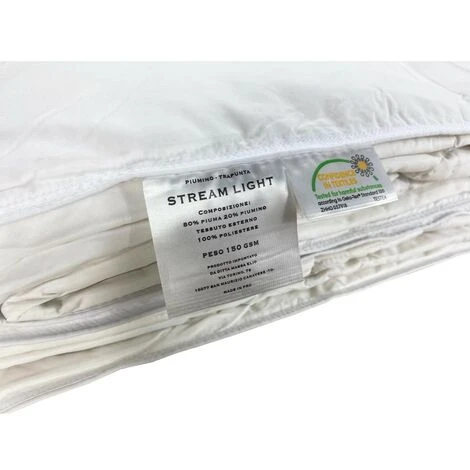 PIUMINO OCA Stream ESTIVO Leggero 150 GR. 80% PIUMA OCA 20% PIUMINO OCA Bicolore SINGOLO 1 PIAZZA CM. 155X200 - immagine 5