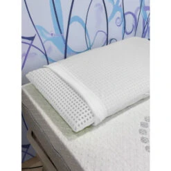 Talamo Italia Cuscino Per Letto, 100% Made In Italy, Guanciale Sfoderabile A Saponetta In Memory Foam Forato, Anallergico E Traspirante, 70x40xh16 Cm., Con Imballo Rinforzato