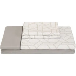 Pikolin Home Set Di Lenzuola 100% Cotone 150 Thread Count Con Stampa Geometrica 90x190/200cm Pikolin Home 90x190/200cm , Cama De 90 , Grigio