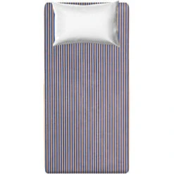 Lenzuolo Singolo Con Angoli 90x200 Cm Righe Blu