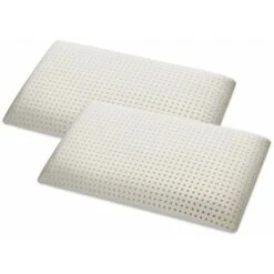 Marcapiuma - Cuscino X2 Memory Coppia Alto 12 Cm SLOW MEMORY Saponetta Supporto Morbido Guanciale Forato Contro Dolore Collo E Cervicali Federa 100% Cotone Sfoderabile Traspirante Made In Italy