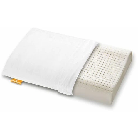 Marcapiuma - Cuscino X1 Memory Singolo Alto 10/8/9 Cm SLOW MEMORY Doppia Onda Supporto Morbido Guanciale Forato Contro Dolore Collo E Cervicali Federa 100% Cotone Sfoderabile Traspirante Made In Italy - immagine 3