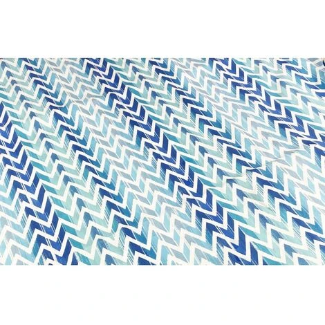 COMPLETO LENZUOLO In Morbida Microfibra ZIG ZAG Blu Matrimoniale 2 PIAZZE No Stiro - immagine 5