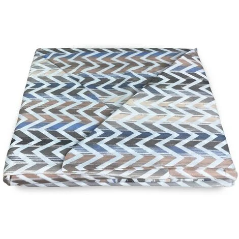 COMPLETO LENZUOLO In Morbida Microfibra ZIG ZAG Beige Matrimoniale 2 PIAZZE No Stiro - immagine 3