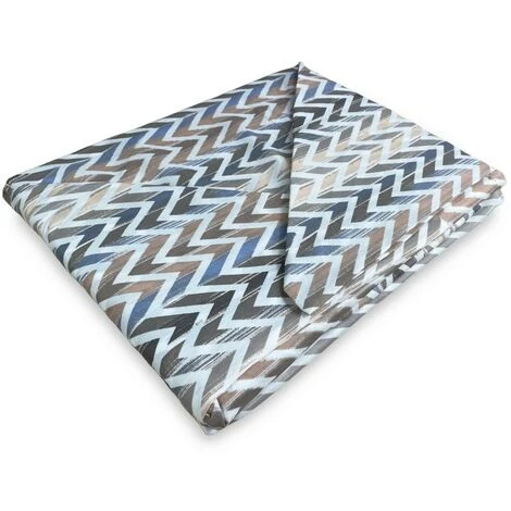 COMPLETO LENZUOLO In Morbida Microfibra ZIG ZAG Beige Matrimoniale 2 PIAZZE No Stiro - immagine 4