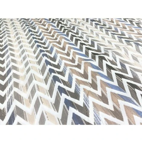 COMPLETO LENZUOLO In Morbida Microfibra ZIG ZAG Beige Matrimoniale 2 PIAZZE No Stiro - immagine 5