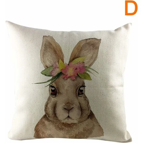 Fodere Per Cuscini Decorativi Fodere Per Cuscini Pasquali Modello Di Uovo Di Coniglio Federa Di Lino Lavato Cuscino Per Divano 45x45 Plus Fodera Per Auto Camera Da Letto Soggiorno - immagine 2