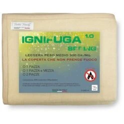COPERTA IGNIFUGA SPRING Antifiamma Peso Medio 1.0 ANTIFUOCO CLASSE 1 Omologata MADE In ITALY Beige 1 PIAZZA