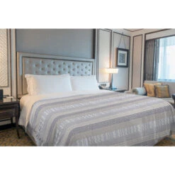 Copriletto Estivo Made In Italy 100% Cotone Piquet Azteco 3 Misure Grigio - 1 Piazza