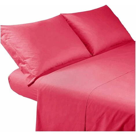Completo Letto Set Lenzuola Federe Cotone Rifinito Anallergico Misure Maxi Fuxia - 1 Piazza