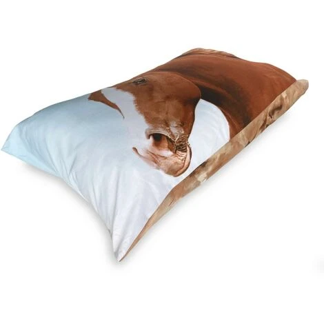 COMPLETO LENZUOLO COPRILETTO Stampa DIGITALE CAVALLI In CORSA Con Sacco KEEP MATRIMONIALE 2 Piazze - immagine 5