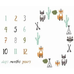 Coperta Per La Crescita Mensile Del Neonato Puntelli Per Fotografia Puntelli Per Sfondo In Stoffa Commemorativa Puntelli Per Bambini, Volpe Solitaria
