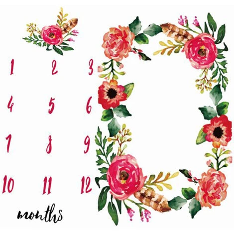 Coperta Per La Crescita Mensile Del Neonato Puntelli Per Fotografia Puntelli Per Sfondo In Stoffa Commemorativa Puntelli Per Bambini, Grande Fiore