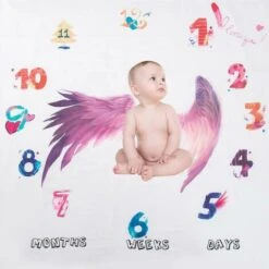 Coperta Per La Crescita Mensile Del Neonato Puntelli Per Fotografia Puntelli Per Sfondo In Stoffa Commemorativa Puntelli Per Bambini, Spiega Le Ali E Vola