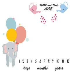 Coperta Per La Crescita Mensile Del Neonato Puntelli Per Fotografia Puntelli Per Sfondo In Stoffa Commemorativa Puntelli Per Bambini, Teiera Elefante