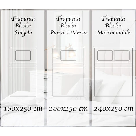 Trapunta Invernale Piumino Tinta Unita Double Face Caldo Piumone 350 Gr/Mq Prodotto Italiano Imbottitura Anallergica Traspirante TitanioGrigio - Singolo - immagine 3
