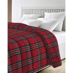 Trapunta Piumino Invernale Stampata Matrimoniale Caldo Piumone 400 Gr/Mq Prodotto Italiano Imbottitura Anallergica Traspirante Due Piazze Tartanrosso