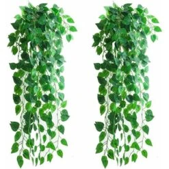 MINKUROW Bcc Pianta Finta, Ghirlanda Di Piante A Foglia Verde Artificiale Vite 2 Pezzi Decorazione Ghirlanda Di Foglie Artificiali Finte Per Celebrazione, Matrimonio, Cucina, Giardino, Ufficio