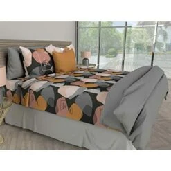 Soleil D'ocre Parure Da 4 Pezzi, Colore: Grigio, 260 X 300 Cm