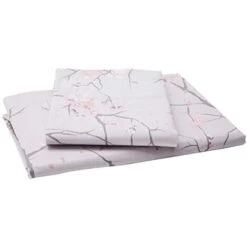 Dreamscene Set Di Biancheria Da Letto Double-face Con Motivo Floreale Primaverile, Colore Rosa, Grigio, Per Letto Singolo