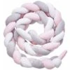 Paracolpi Per Lettino, Paracolpi Per Lettino, Paracolpi Per Lettino Con Serpente Paracolpi Per Tessitura Protezione Del Bordo Per La Testa Decorazione Per Lettino,GroupM IT (Bianco, Rosa, Grigio, 100