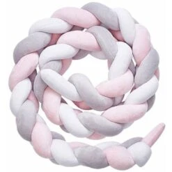 Paracolpi Per Lettino, Paracolpi Per Lettino, Paracolpi Per Lettino Con Serpente Paracolpi Per Tessitura Protezione Del Bordo Per La Testa Decorazione Per Lettino,GroupM IT (Bianco, Rosa, Grigio, 100