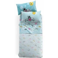 Caleffi - Completo-lenzuola Silvestro&Titti 100% Cotone Ragazza Singolo