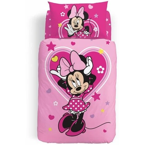 Caleffi - Completo-copripiumino Minnie Trendy 100% Cotone Ragazza Singolo