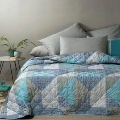 Caleffi - Copriletto-trapuntato Denim Blues 100% Cotone Ragazzo Singolo Blu