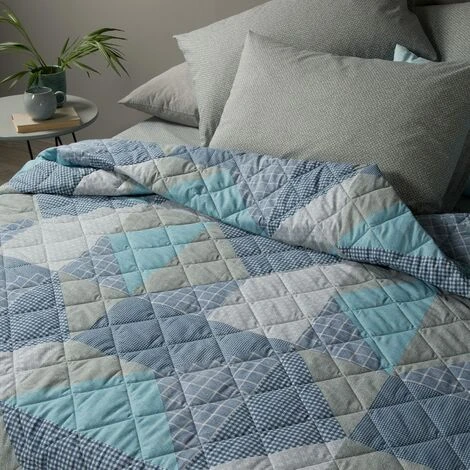 Caleffi - Copriletto-trapuntato Denim Blues 100% Cotone Ragazzo Singolo Blu - immagine 2