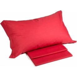 Caleffi - Completo-lenzuola Cotone Tinta Unita 100% Cotone Tinta Unita Singolo Rosso