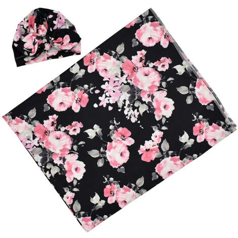 80 80 Cm / 31,5 31,5 Pollici Coperta Fasciatoio Con Berretto Per Bambini Involucri Per Fotografia Per Neonati Morbidi Coperte Per Neonati (Fiore 5) - immagine 2