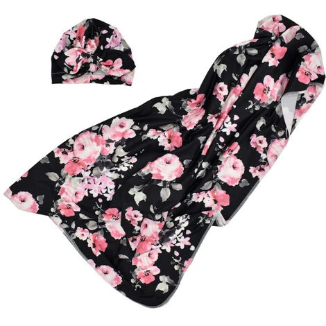 80 80 Cm / 31,5 31,5 Pollici Coperta Fasciatoio Con Berretto Per Bambini Involucri Per Fotografia Per Neonati Morbidi Coperte Per Neonati (Fiore 5) - immagine 3