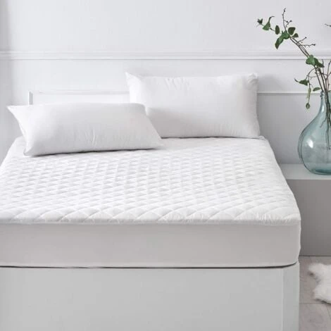 Pikolin Home - Coprimaterasso Imbottito, In Fibra, Impermeabile, Antiacaro, 140 X 190/200 Cm, Colore Bianco, Letto Da 140 - immagine 2