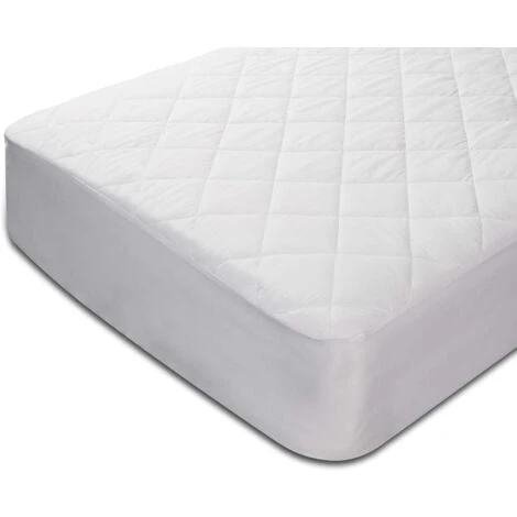 Pikolin Home - Coprimaterasso Imbottito, In Fibra, Impermeabile, Antiacaro, 140 X 190/200 Cm, Colore Bianco, Letto Da 140 - immagine 3