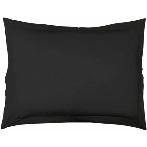 Douceur D'Intérieur - 1640702, Federa Di Guanciale , 50 X 70 Cm , Lit Uni , Unito 57 Fili , Nero