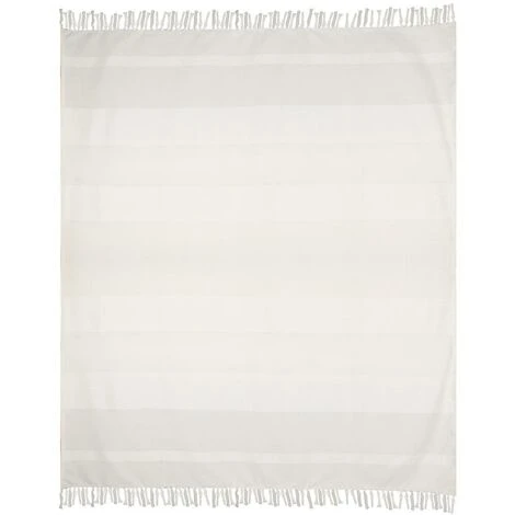 Copriletto A Frange 140 X 200 Cm Cotone Beige - SEGNA - immagine 5