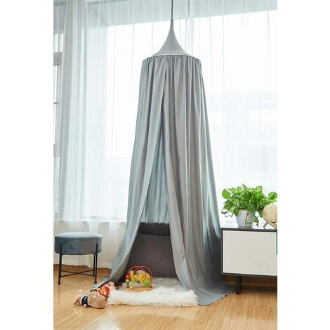 WOLTU Baby Letto A Rete Per Culla Ragazze Appeso A Cupola Tenda CURTAIN Room Decor Grigio - immagine 2