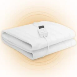 COSTWAY Sottocoperta Elettrica 150x80 Cm/160x140 Cm, Con 4 Livelli Di Riscaldamento E Timer 12H, Protezione Da Surriscaldamento, Lavabile In Lavatrice (160 X 140 Cm)