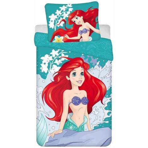Princess Parure Copripiumino Principesse Disney Ariel Letto Singolo Double Face