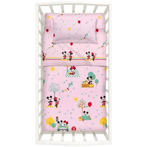 Copriletto In Panama Per Lettino Caleffi Mickey & Minnie