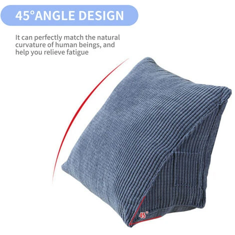 Cuscino A Triangolo Comodo Cuscino Da Lettura Con Tasca Con Zip Cuscino A Cuneo Triangolare Cuscino Di Supporto Per La Schiena Piccolo Cuscini Cuscini Per Divano Letto Da Ufficio - immagine 3